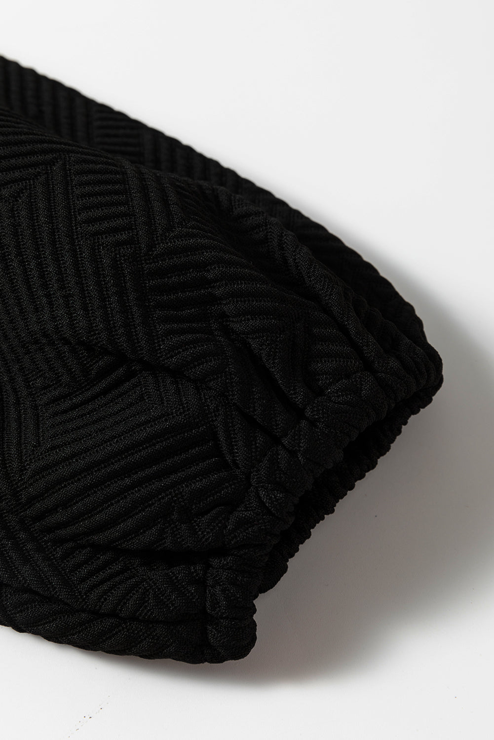 Black Textured Puff Sleeve Top and Pants Set 🇺🇲
