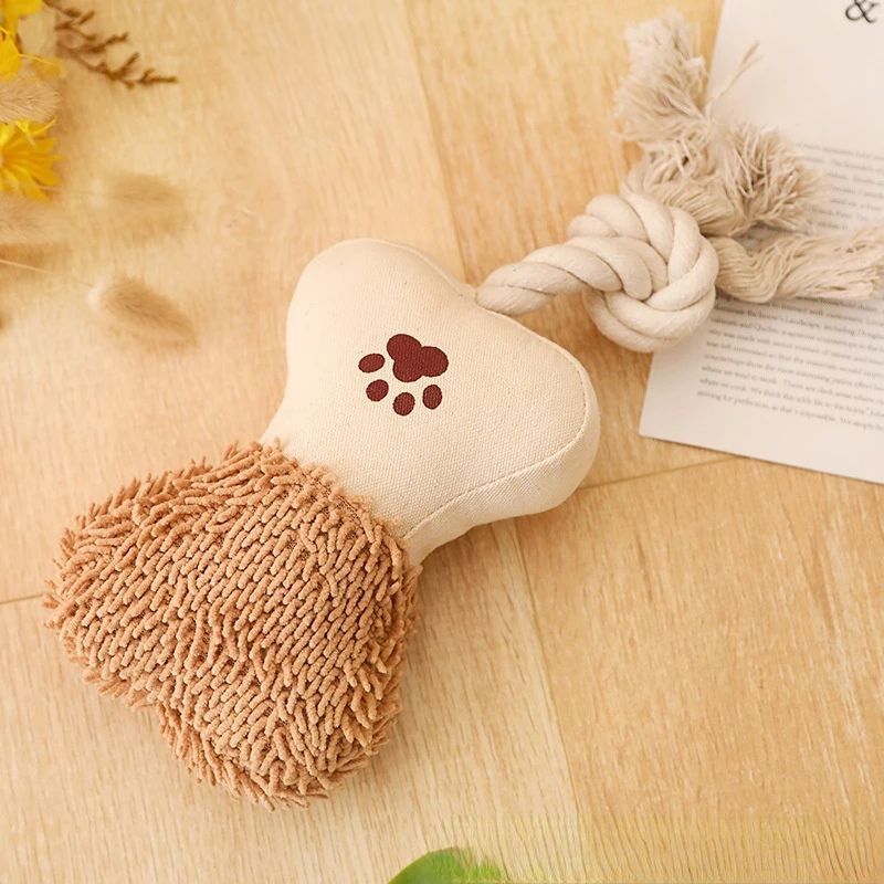 Pet Cotton Rope Toy Dog Sound Molar Teeth Cleaner Bite-resistant Rope Knot 🇨🇳