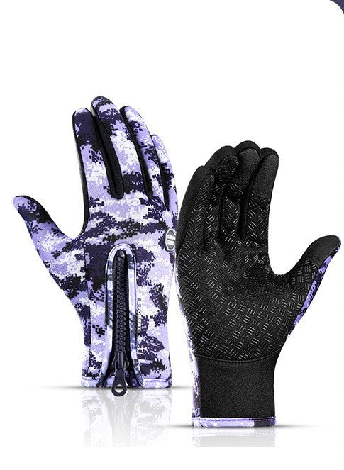 Touch Screen winter Sliding Waterproof Sports Gloves With Fleece 🇨🇳