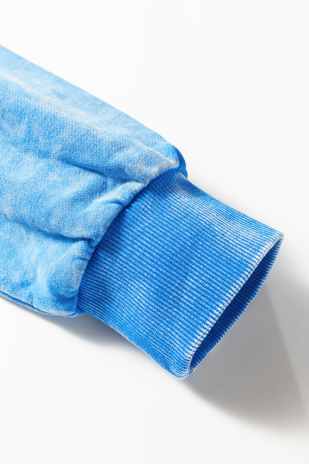 Blue Mineral Wash Raw Seam Double Patched Pocket Pullover Sweatshirt 🇺🇸