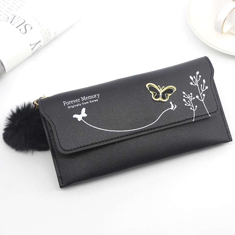 Ladies' Long Wallet With Butterfly Flowers And Simple Loose Change 🇨🇳