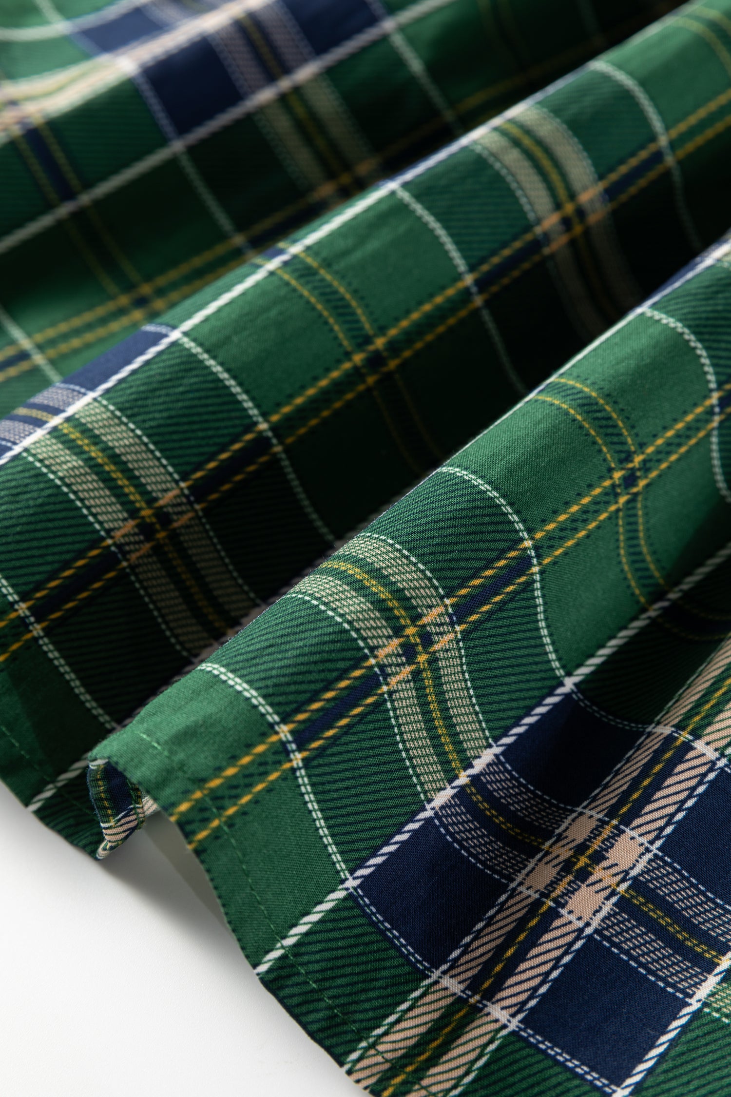 Green Plus Size Plaid Long Sleeve Notched Neck Shift Mini Dress 🇺🇸