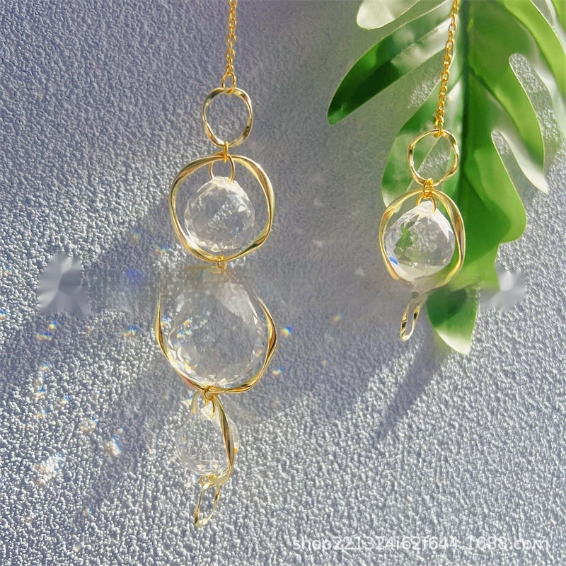 Handmade Sun Catcher Shaped Crystal Ball Wind Chimes Pendant Home Gardening Hanging Ornaments 🇨🇳