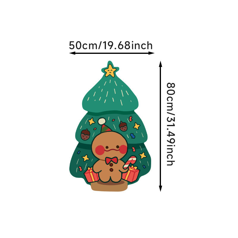 Special-shaped Flannel Christmas Gingerbread Man Carpet Holiday Decoration 🇨🇳