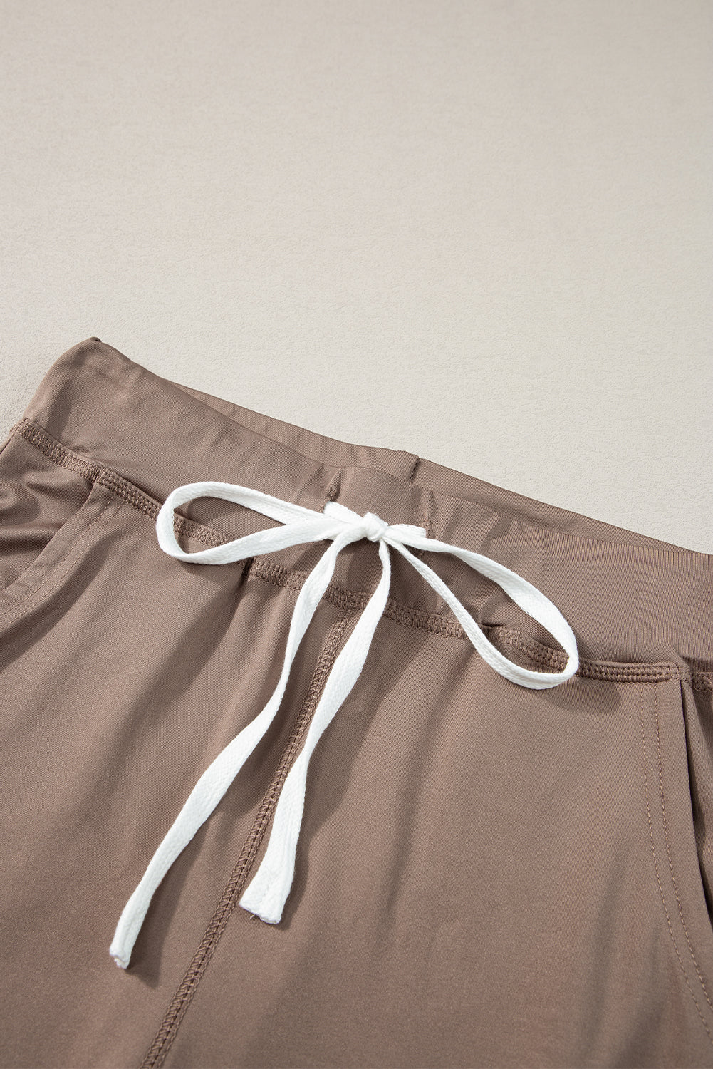 Dark Brown Drawstring Elastic Waistband Pocketed Joggers 🇺🇸
