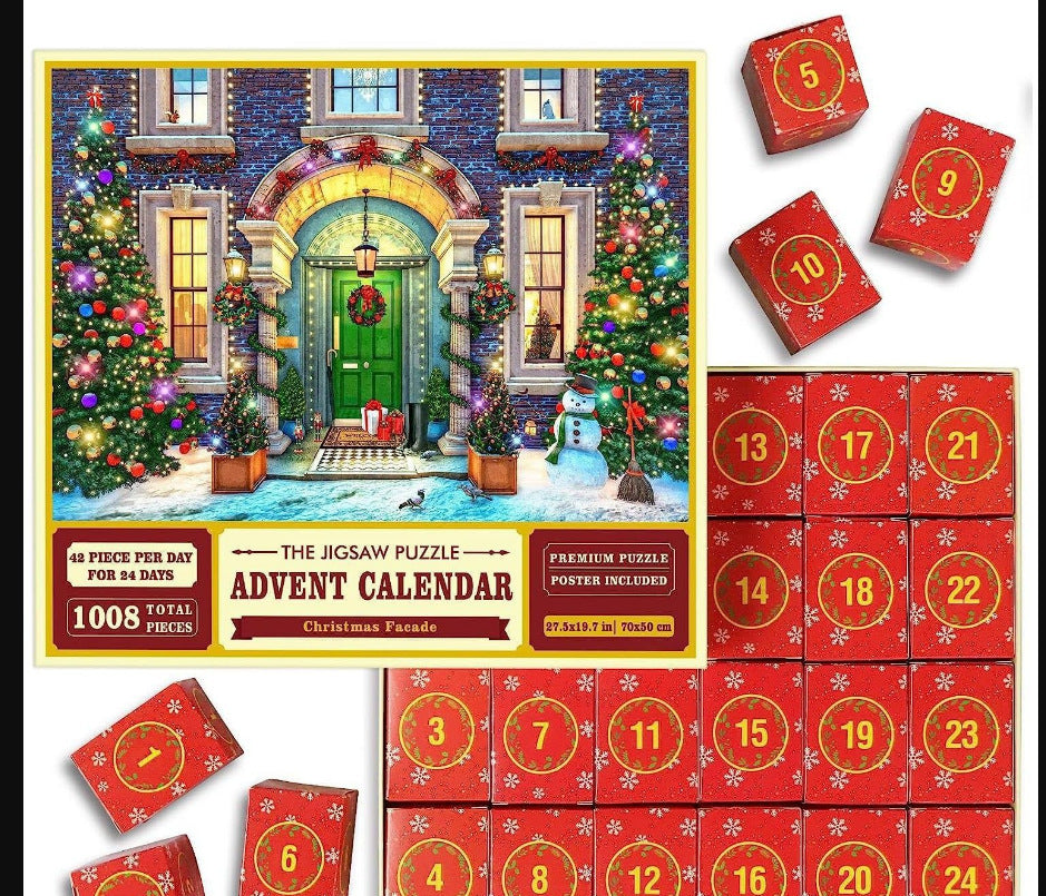 24 Grid Christmas Advent Calendar 1008 Pieces Christmas Puzzle 🇨🇳