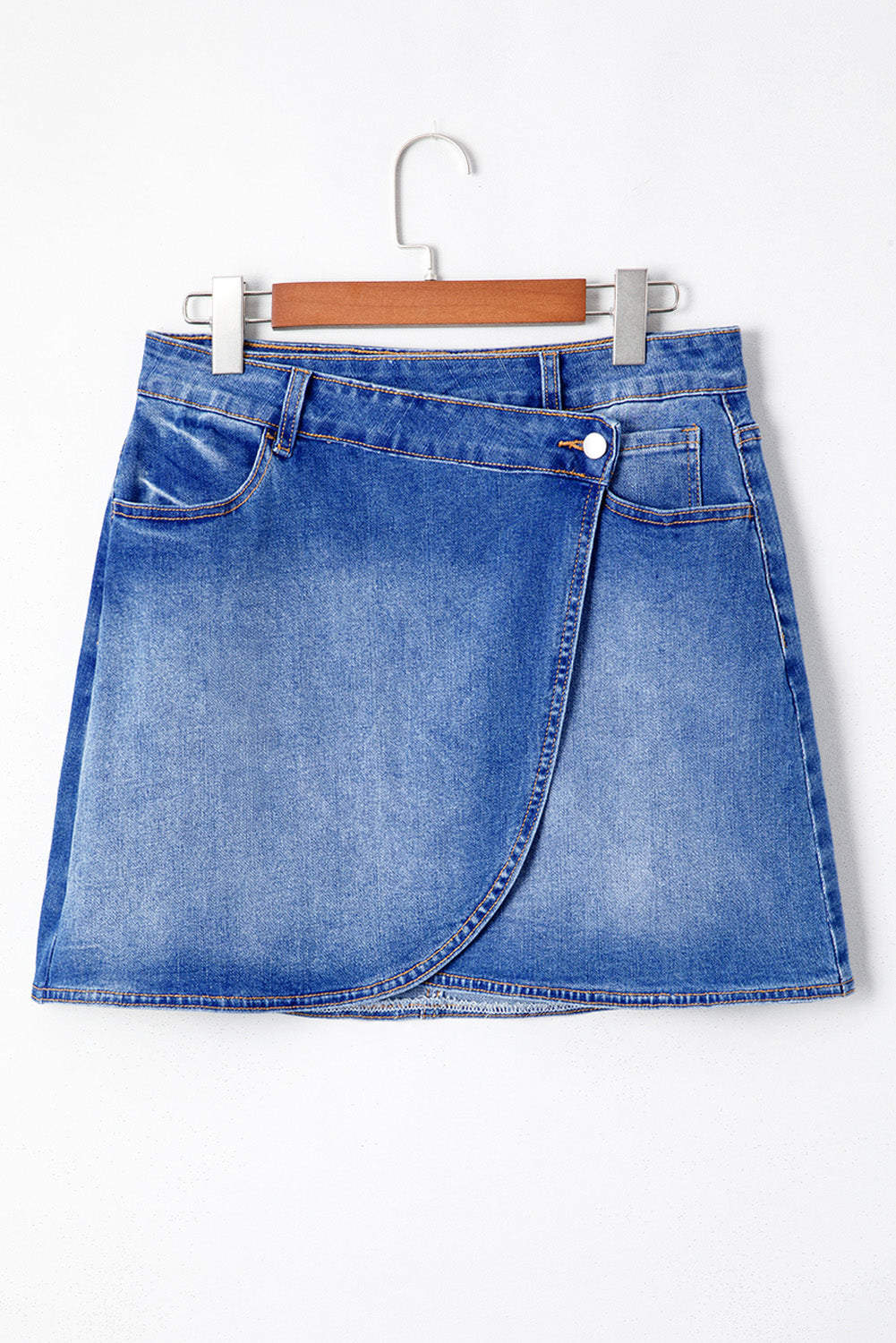 Ashleigh Blue Wrapped Crossed Waist Denim Mini Skirt 🇨🇳