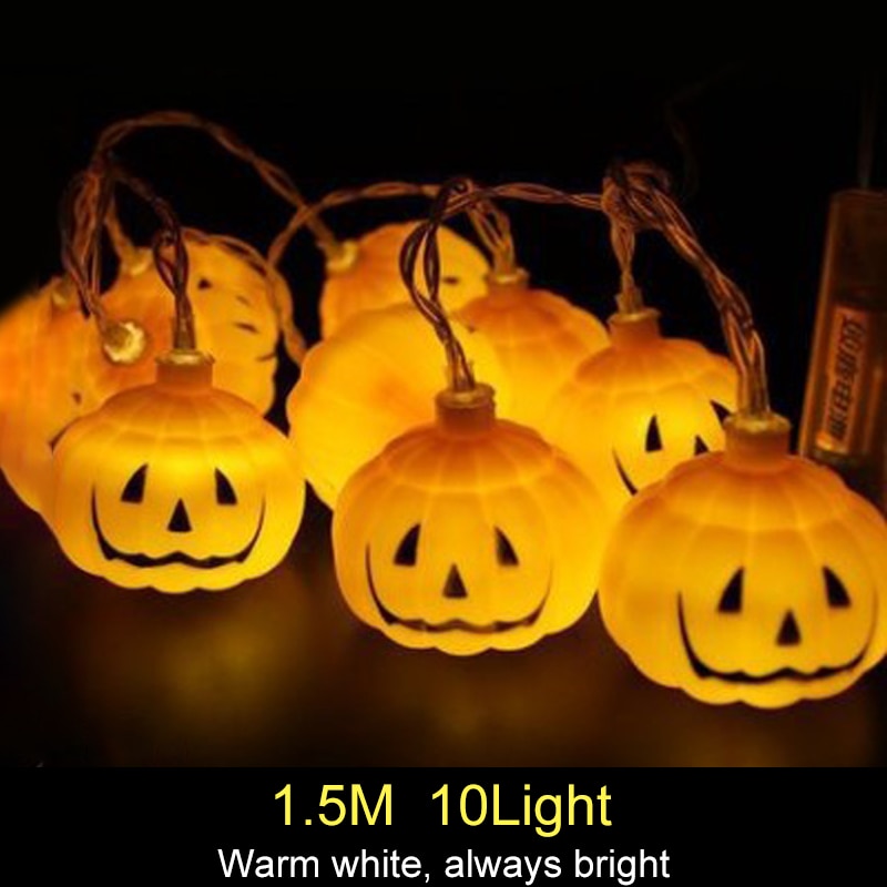 1.5m 10Led Halloween Pumpkin Ghost Skeletons Bat Spider Led Light String 🇨🇳