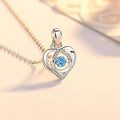 S925 Beating Heart shaped Necklace Women Luxury Love Rhinestones Necklace Jewelry Gift 🇨🇳