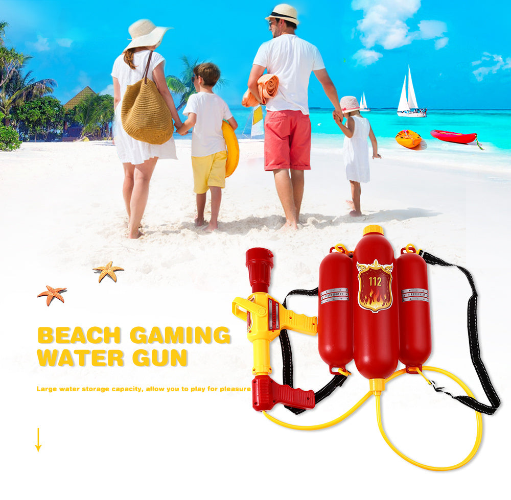 Children's Fire-fighting Plastic Water Gun Toy Pull-out High-pressure Backpack Drifting Creative Jet Water Gun 🇨🇳