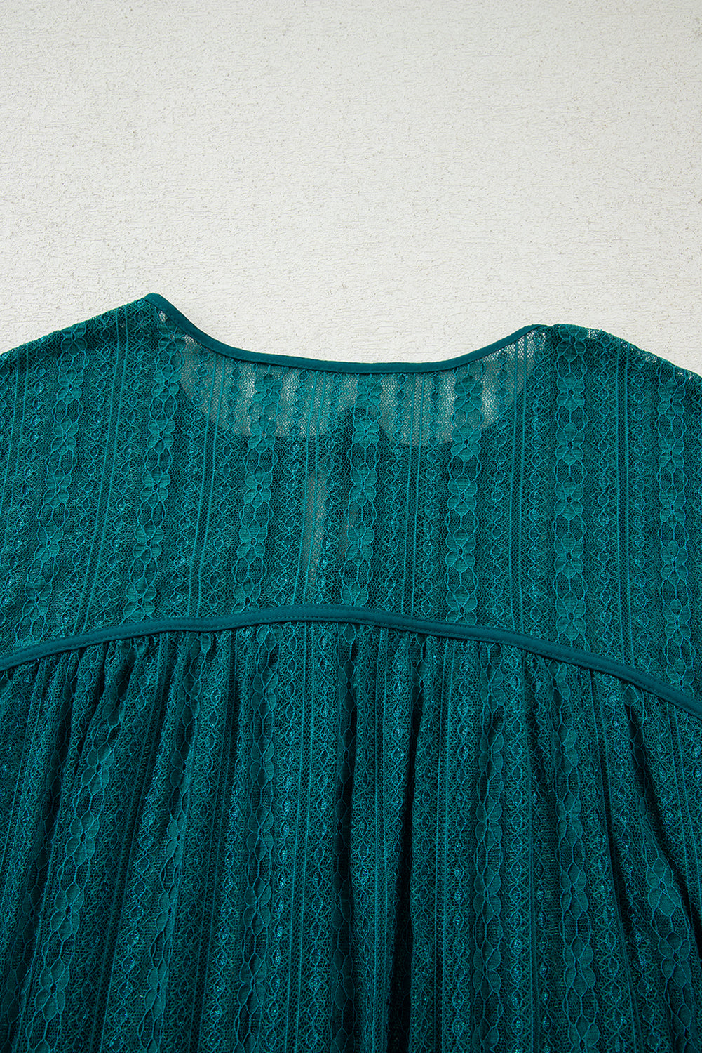 Evergreen Sheer Lace Balloon Sleeve Babydoll Blouse 🇺🇸