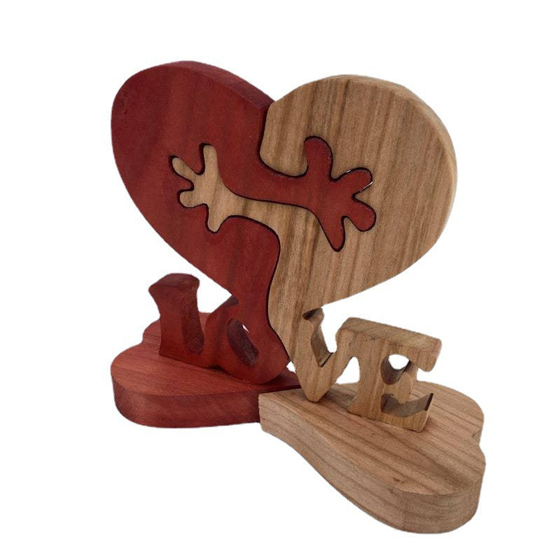 Wooden Heart Love Desktop Ornament Wooden Decoration 🇨🇳