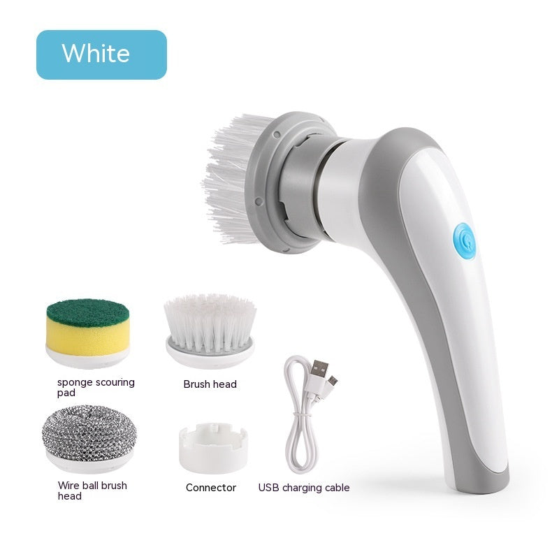 Electric Cleaning Brush 4 In 1 Spinning Scrubber Handheld Electric Cordless Cleaning Brush Portable 🇨🇳