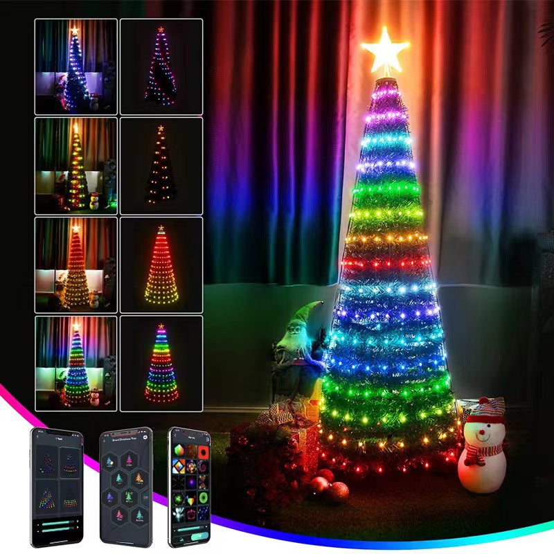 RGB Intelligent Point Control Magic Leather String APP Bluetooth Christmas Day Decoration Outdoor Atmosphere Color Lights 🇨🇳