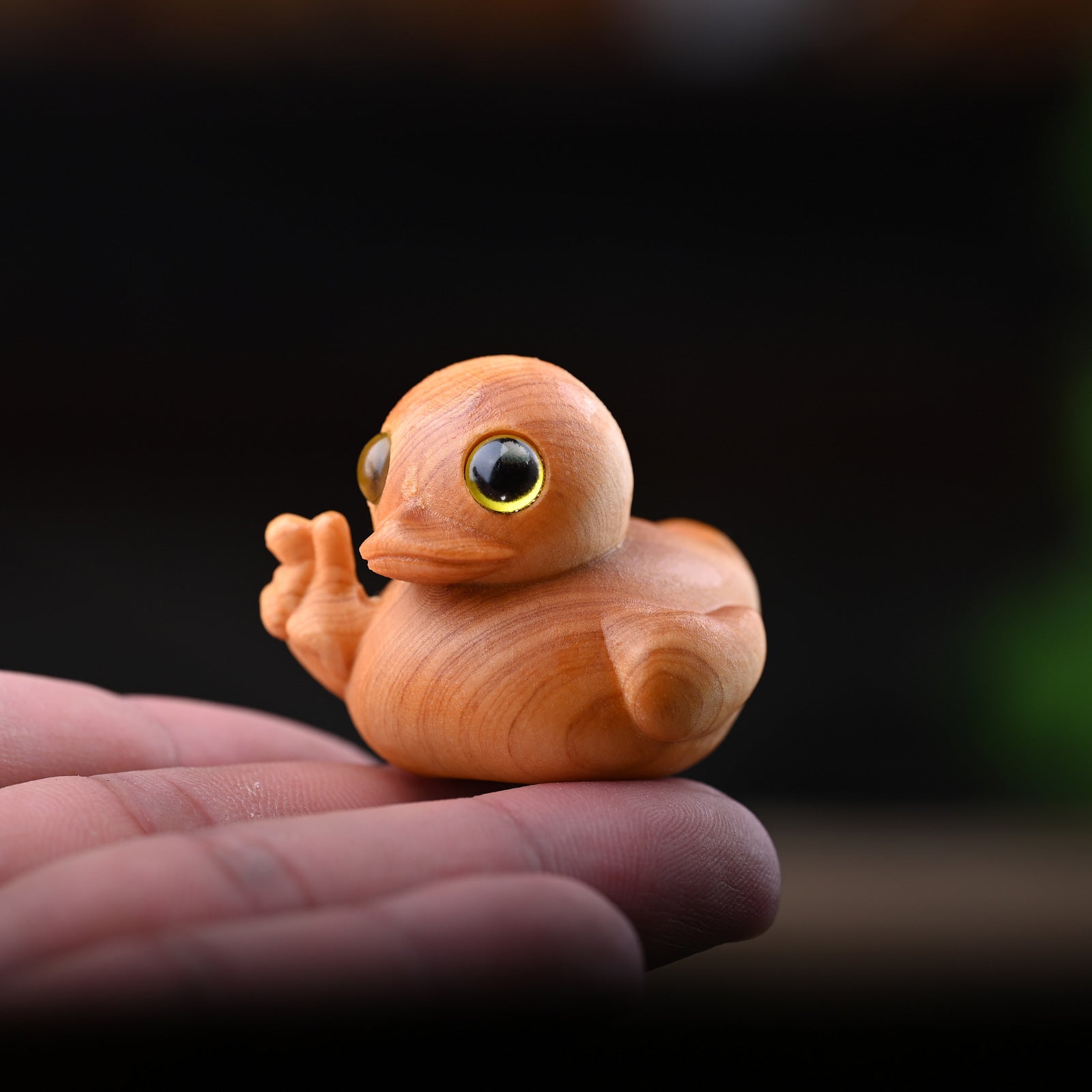 Solid Wood Carving Home Office Cartoon Desktop Small Ornaments 🇨🇳