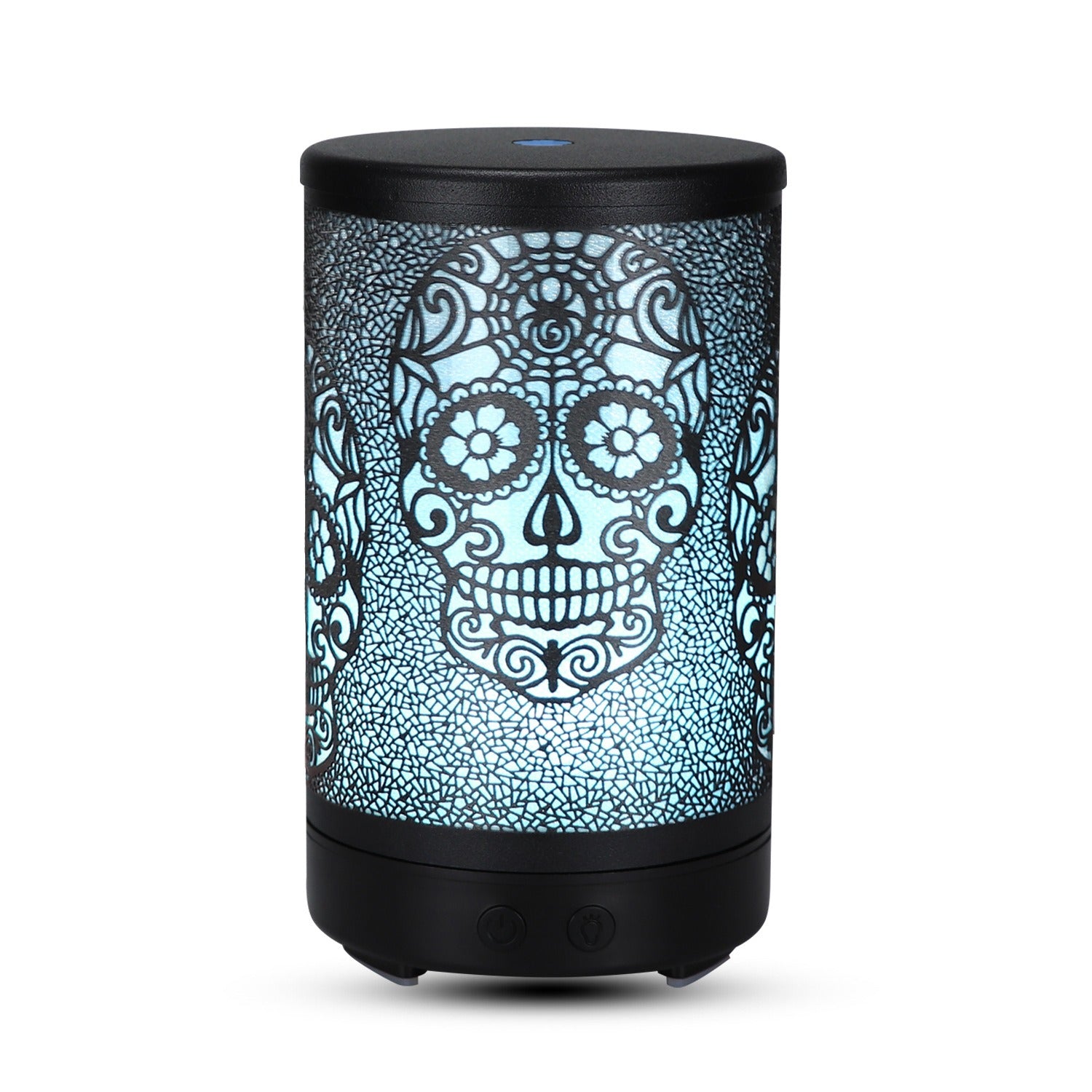 100ml Iron Metal Humidifier Aroma 7 Colors Led Lamp Ultrasonic Electric Skull Aroma Diffuser With Remote 🇨🇳