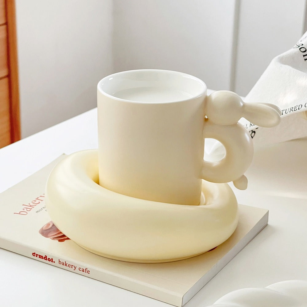 Rabbit Coffee Cup Milk Ceramic Cup And Saucer Set Design Afternoon Tea 🇨🇳