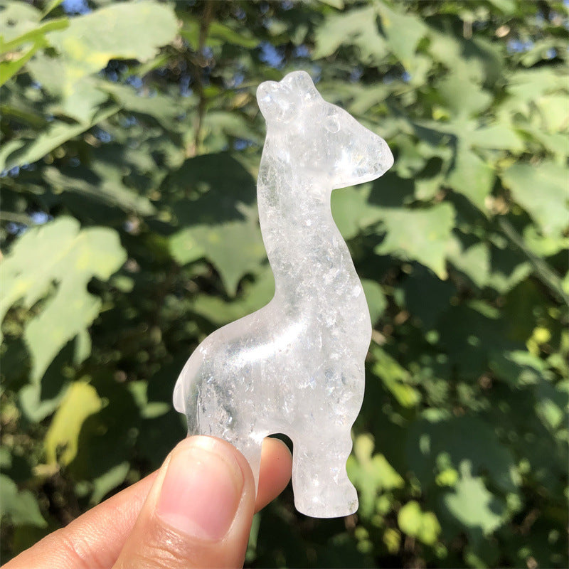 Carved White Crystal Giraffe Home And Office 🇨🇳