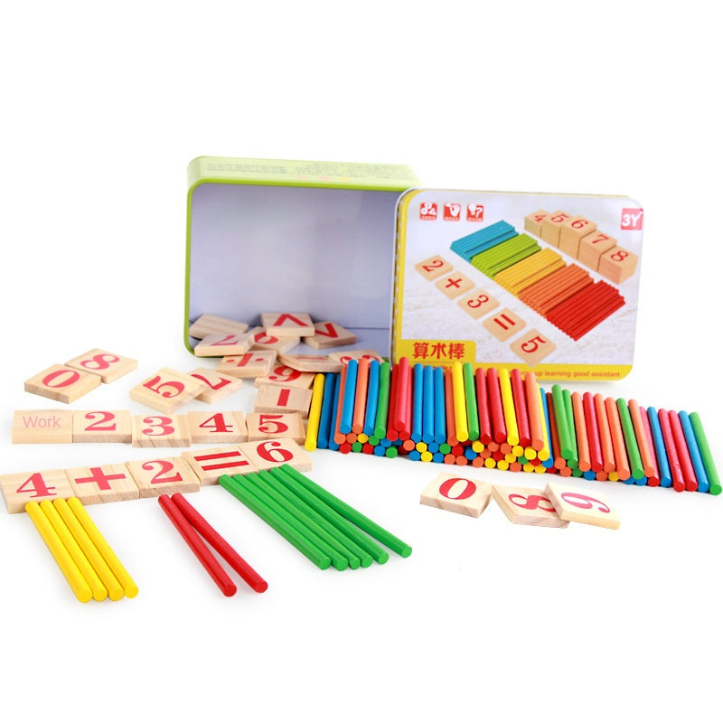 Number Sticks for Children, Arithmetic, Counting, Math Teaching Aids, Magnetic Alarm Clock Boxed Educational Toys 🇨🇳
