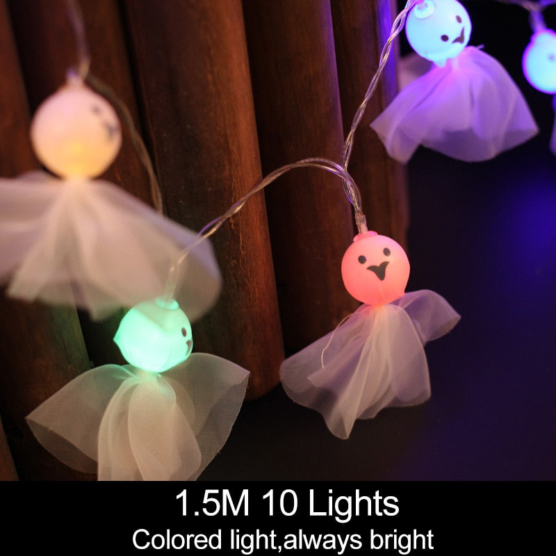 1.5m 10Led Halloween Pumpkin Ghost Skeletons Bat Spider Led Light String 🇨🇳