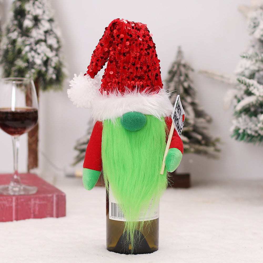 Christmas Couple Grinch Decoration Wine Bottle Set 🇨🇳