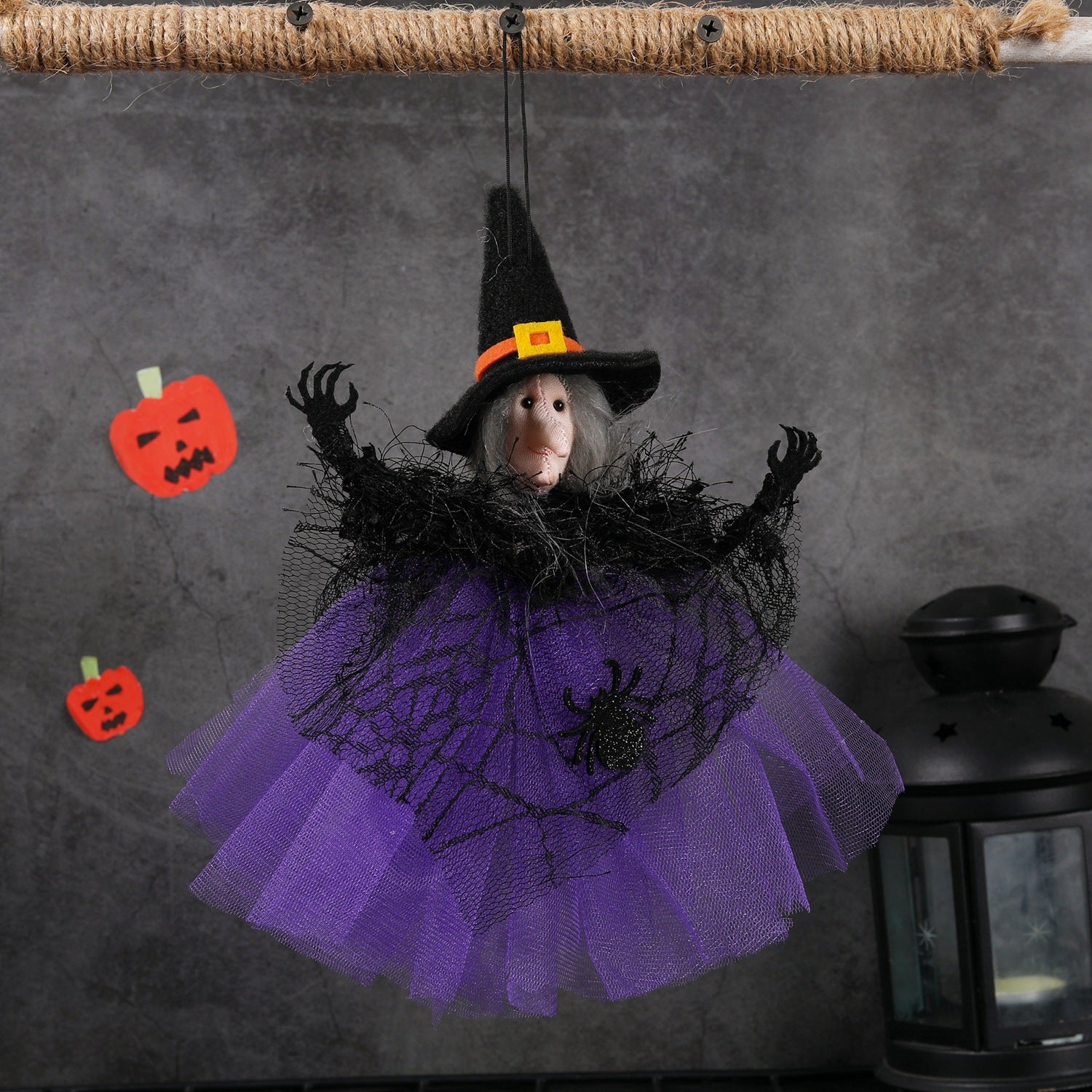 Halloween mesh pendant bar pumpkin witch ghost pendant scene decoration prank pendant 🇨🇳