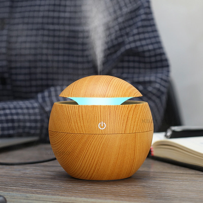 USB Aroma Essential Oil Diffuser Ultrasonic Cool Mist Humidifier Air Purifier 7 Color Change LED Night light for Office Home 🇨🇳