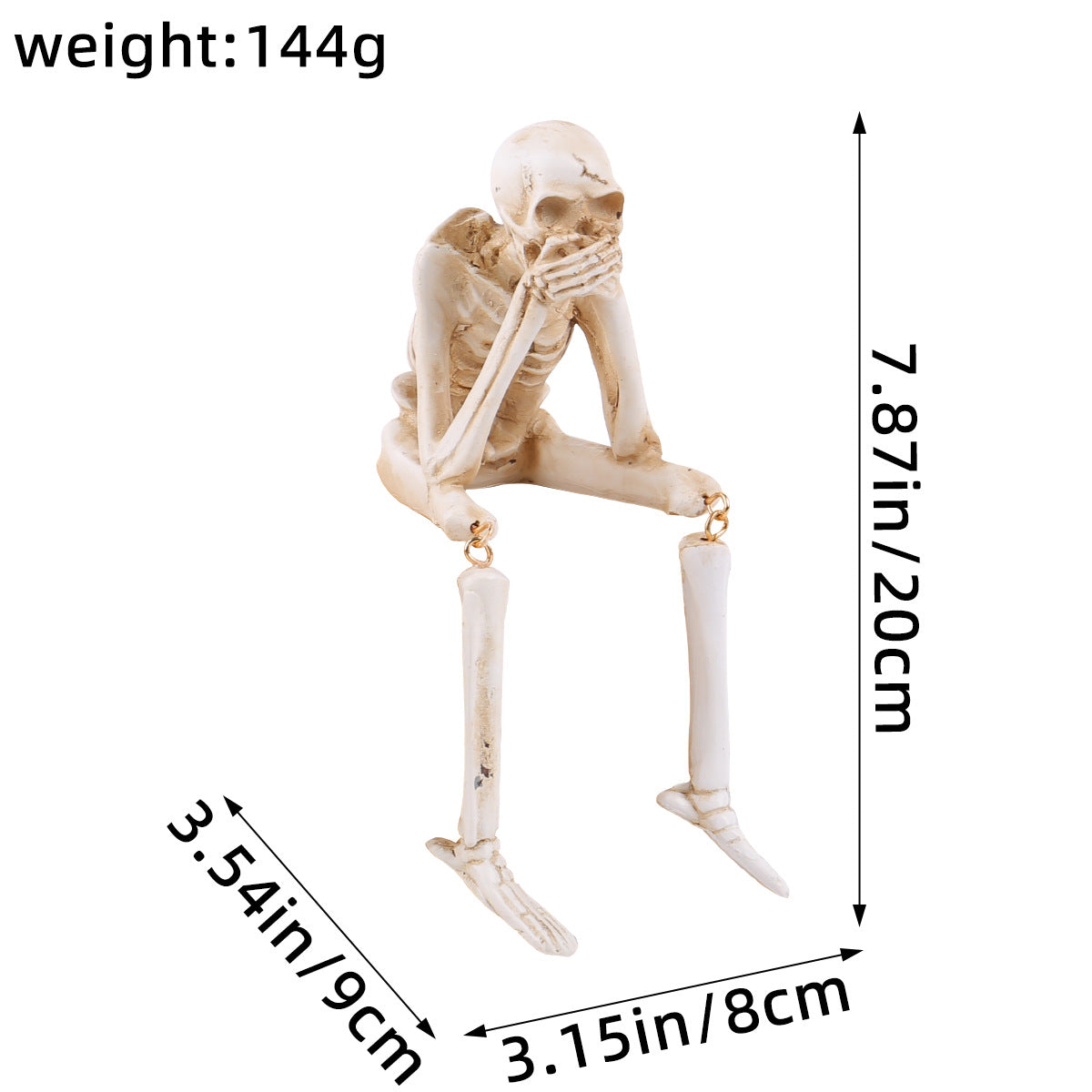 Halloween Skeleton Resin Ornaments, Ghost Festival Atmosphere, No Listening, No Watching, No Speaking Skeleton Skeleton Craft Decorations 🇨🇳