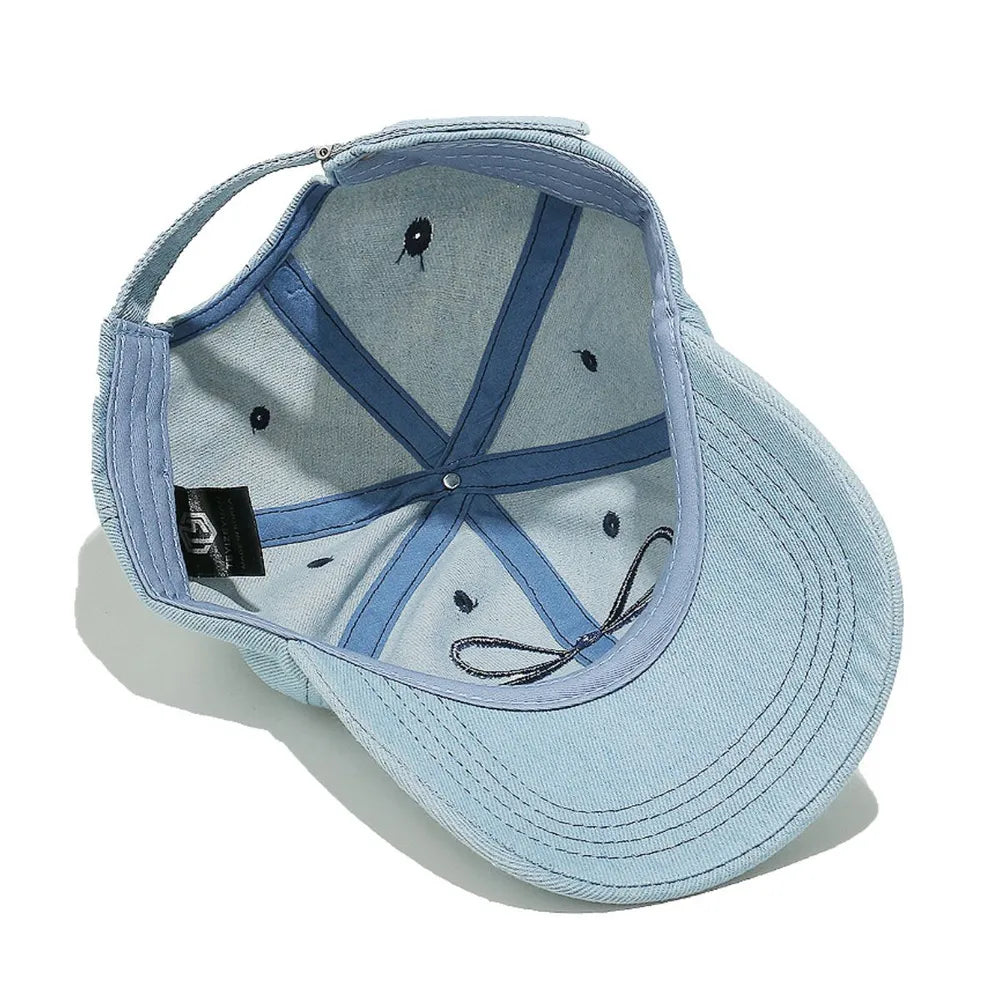 Bow Embroidered Denim Baseball Cap 🇨🇳