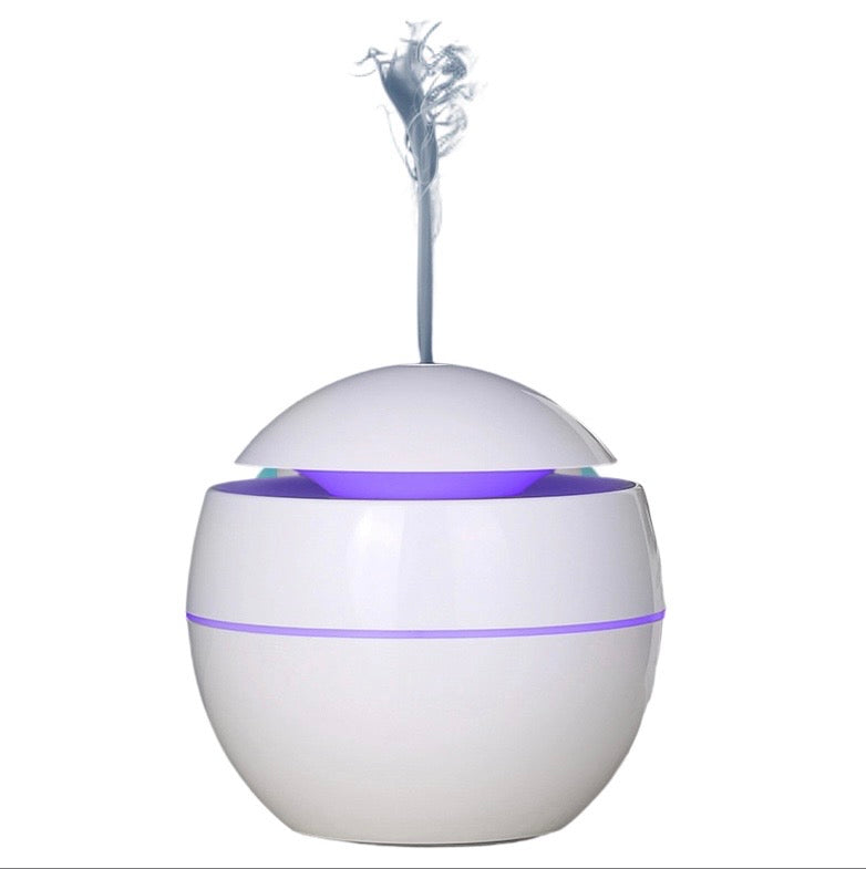 200mL Aroma Mist Diffuser with Soft Light Jasmine Fragrance Oil USB Round Essential Oil Diffuser Aromatherapy Humidifier 🇬🇧
