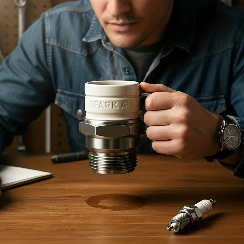 Start Your Engine Spark Plug Mug - The Ultimate Gift for Car Enthusiasts & Mechanics, Unique Collector's Coffee Cup 🇨🇳