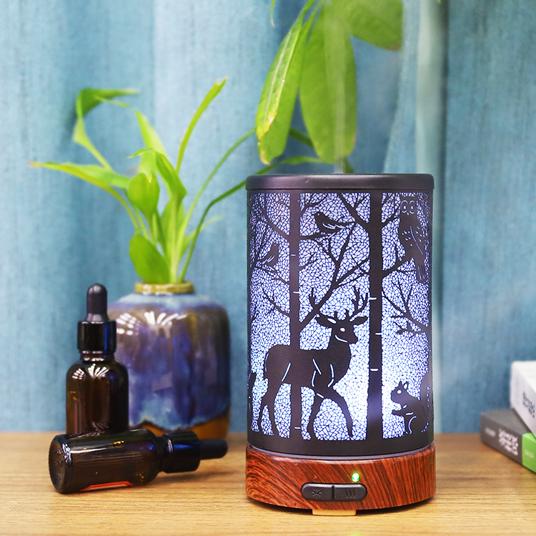 Iron Art Forest Animal Mute Aroma Diffuser Household Humidifier Colorful Night Light 🇨🇳