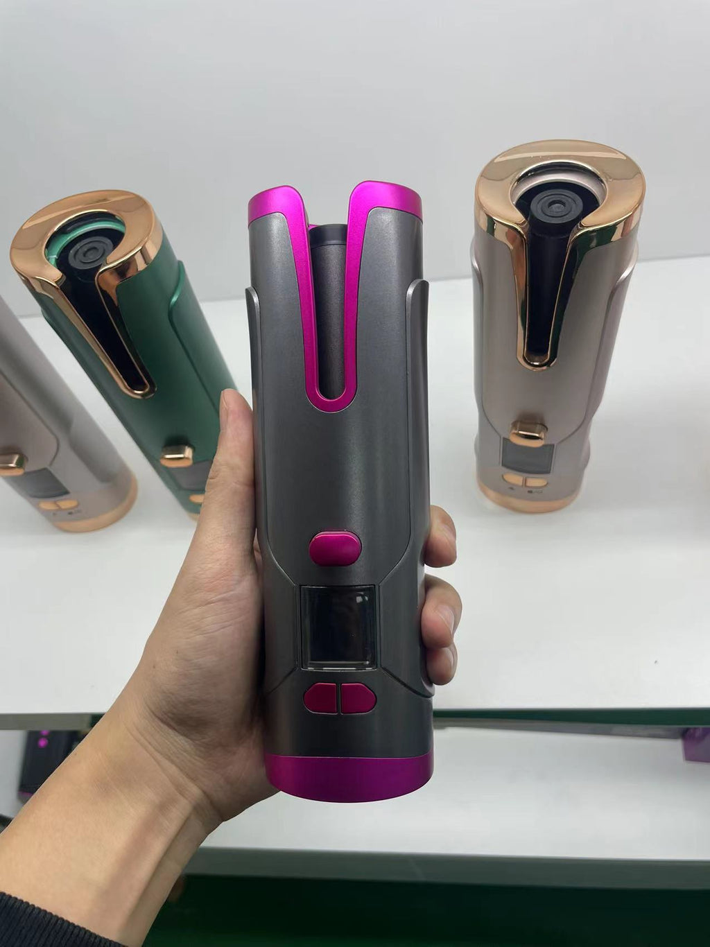 Rechargeable Automatic Hair Curler Women Portable Hair Curling Iron LCD Display Ceramic Curly Rotating Curling Wave Styer 🇨🇳