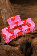 Pink Double Heart Printed Valentines Fashion Hair Claw 🇺🇸