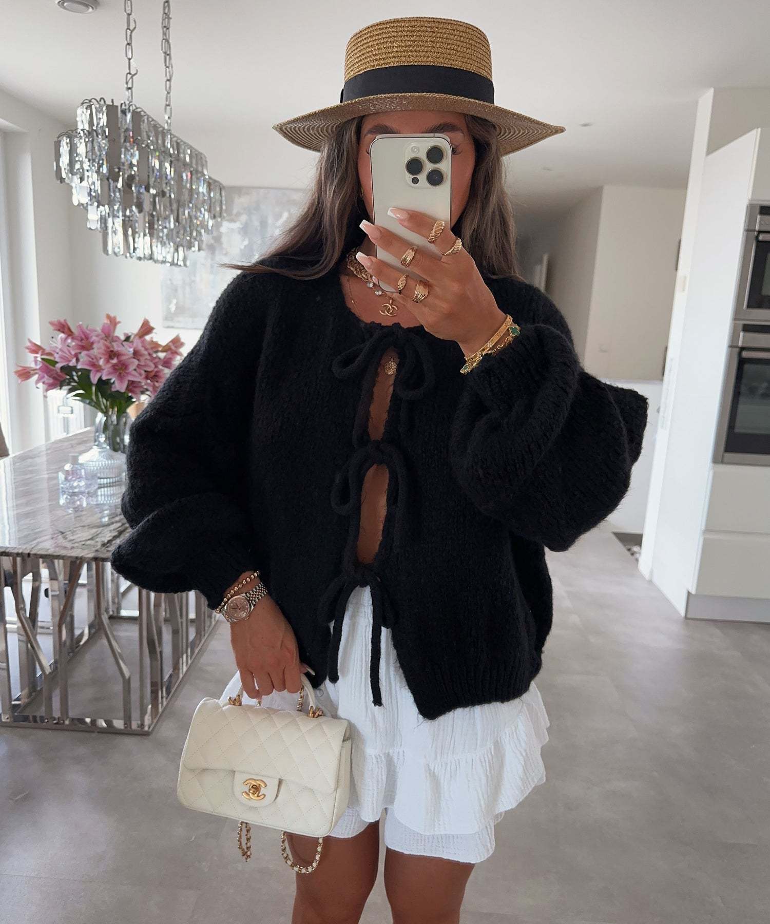 Casual Knitted Bow Lace Up Cardigan 🇨🇳