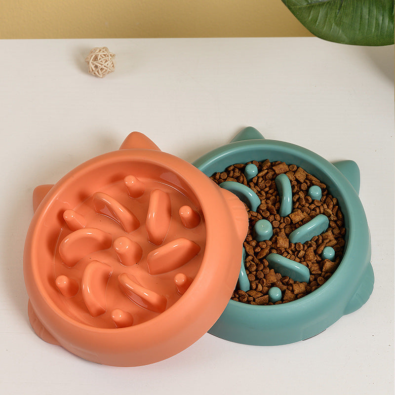 Pet Dog Cat Slow Feeder Bowls Anti Choking Slow Feeder Dish Bowl Home Dog Eating Plate Anti Gulping Bowl Supplies 🇨🇳