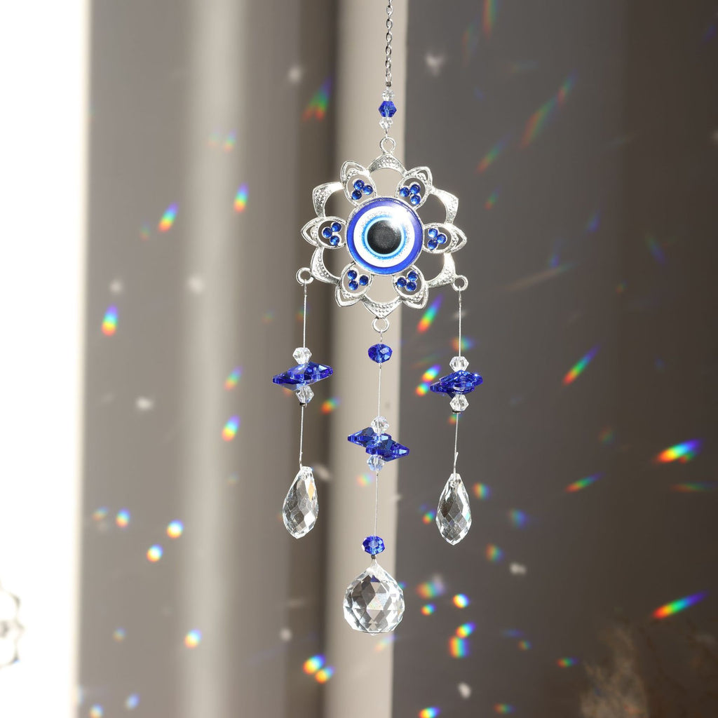 Devil's Eye Sunshine Catcher Lucky Tree Crystal Ornaments Outdoor Garden Home Window Hanging Decorations 🇨🇳