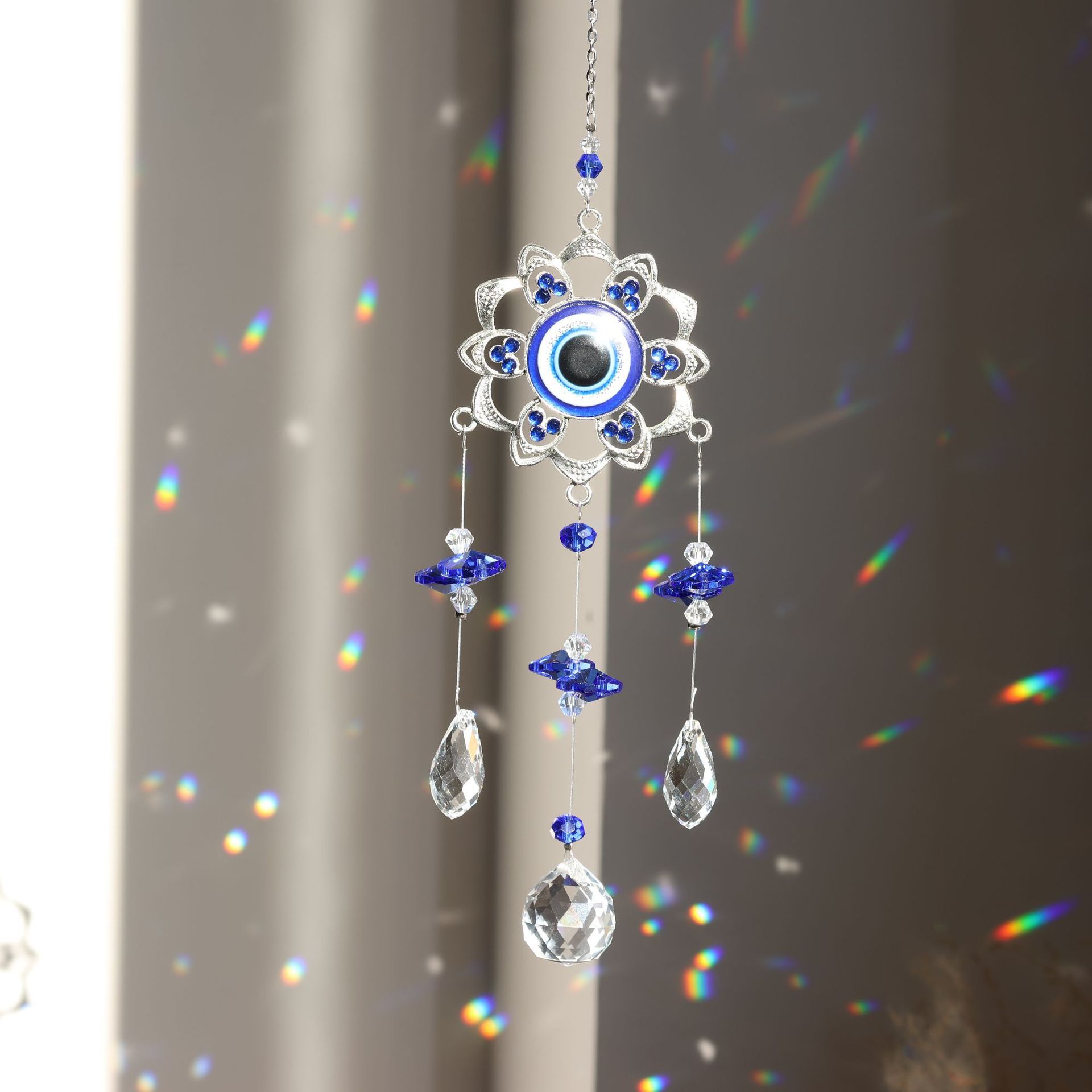Devil's Eye Sunshine Catcher Lucky Tree Crystal Ornaments Outdoor Garden Home Window Hanging Decorations 🇨🇳