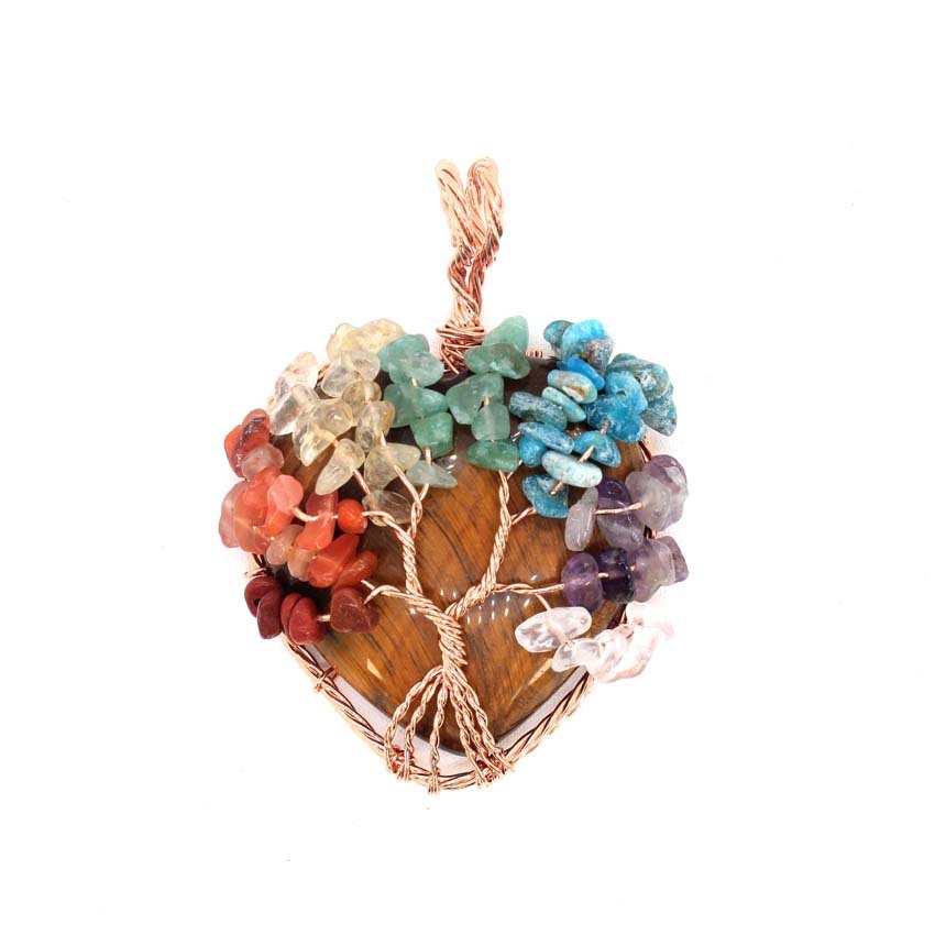 Crystal Heart-shaped Colorful Gravel Handmade Winding Pendant 🇨🇳
