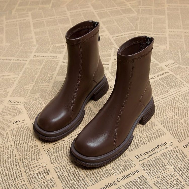 Women's Thick Heel Flat Ankle Boots 🇨🇳