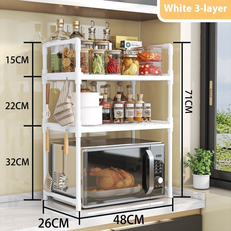 Multi-functional Kitchen Microwave Oven Storage Double-layer Kitchen Seasoning Rack 🇨🇳