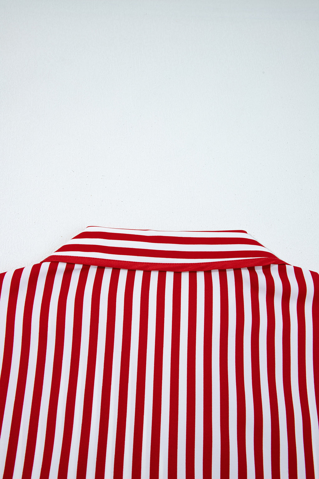 Red Stripe Contrast Velvet Trim Bow Knot Waist 2pcs Pajama Set 🇺🇸