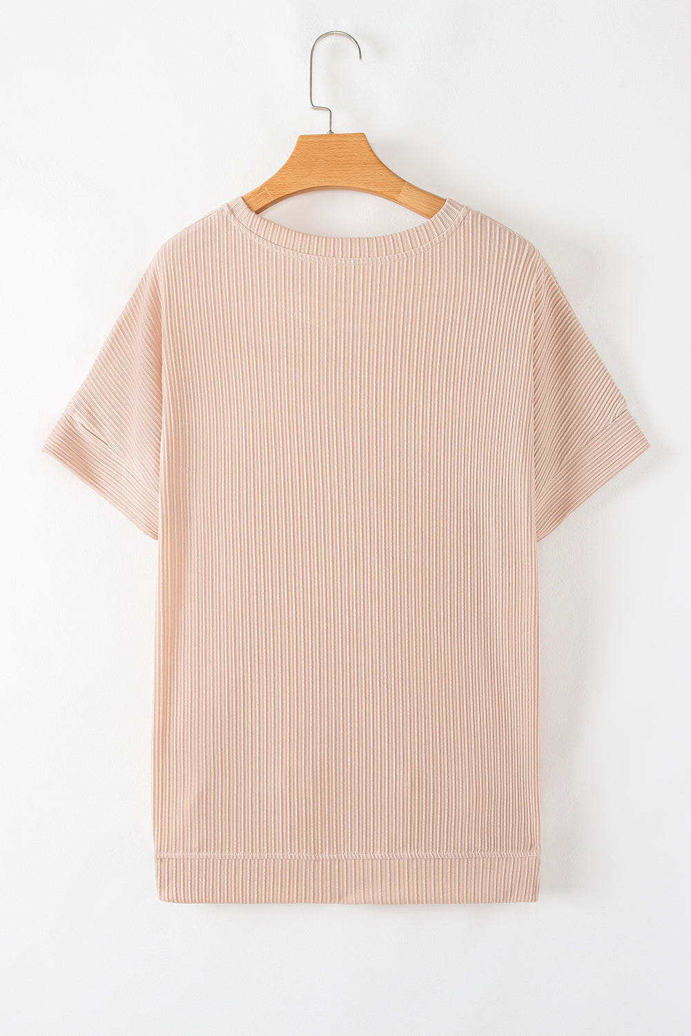 Jet Stream Textured Knit Round Neck Short Sleeve Top 🇨🇳