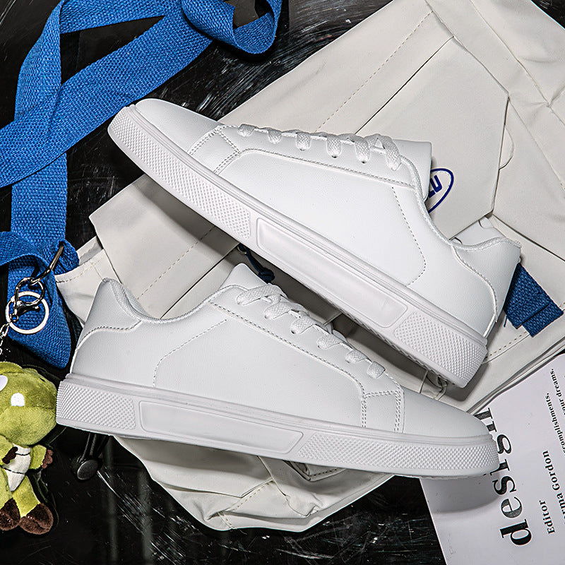 Flat Bottom Comfort Board Leather Casual Sneakers