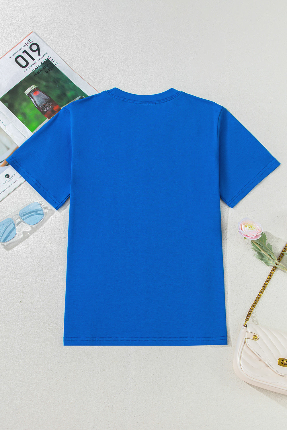 Blue Sunflower Boots Graphic Western Fashion T Shirt 🇺🇲