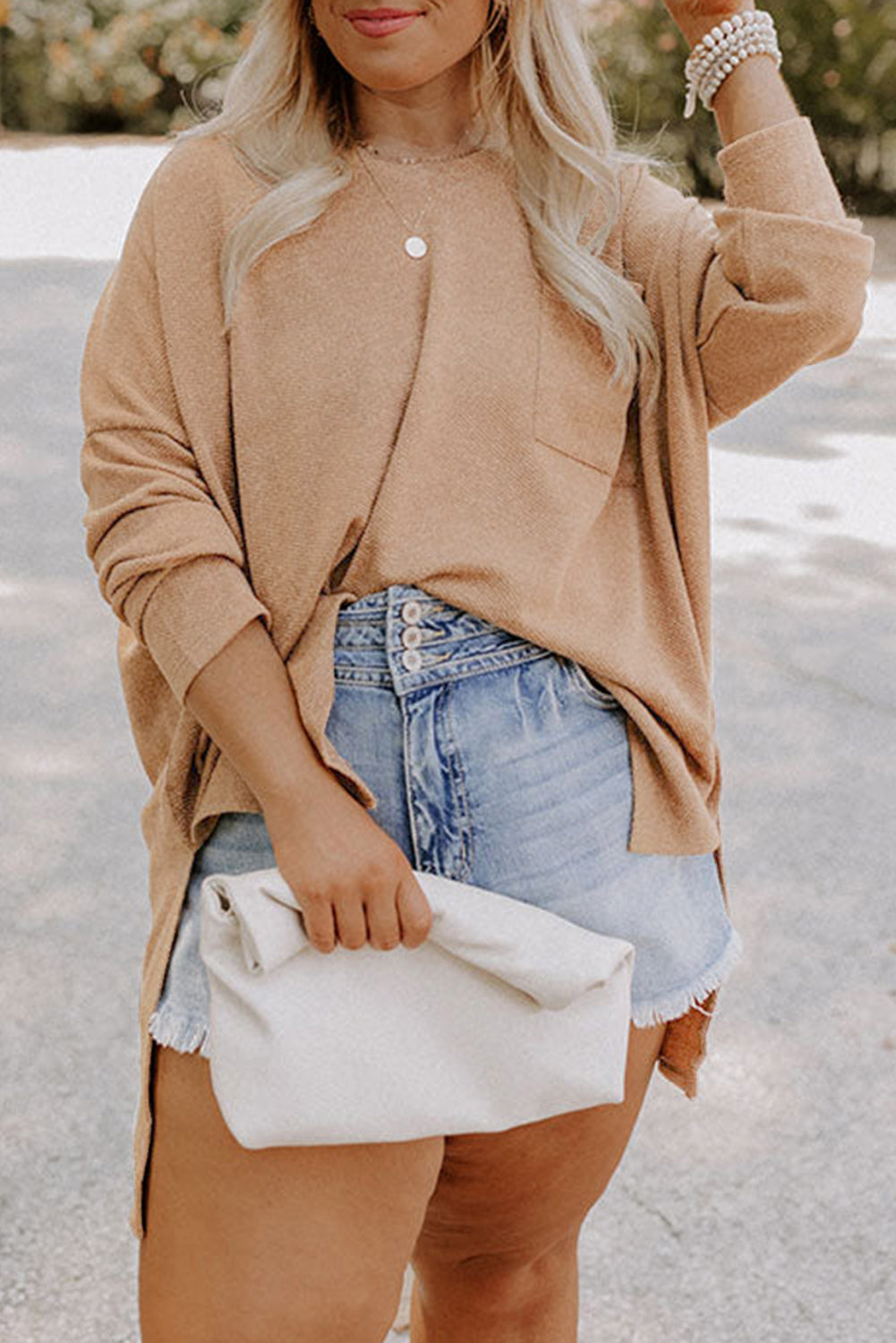 Parchment Plus Size Drop Shoulder Knit Tunic Top 🇺🇸