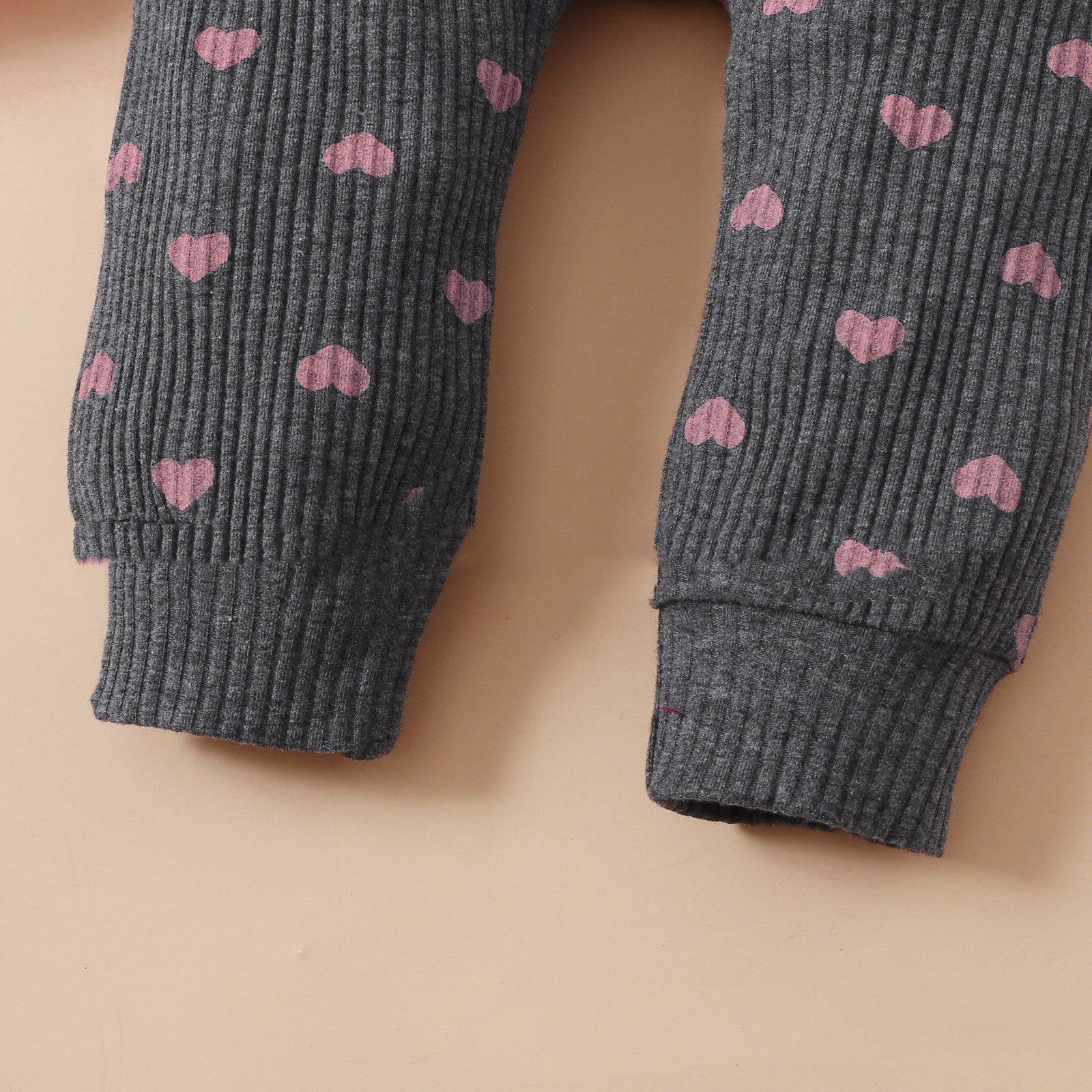 Little Kids' Suit Sunken Stripe Top And Printed Peach Heart Leggings 🇨🇳