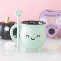 Mint Green Cauldron Mug with Wand Stirrer 🇬🇧
