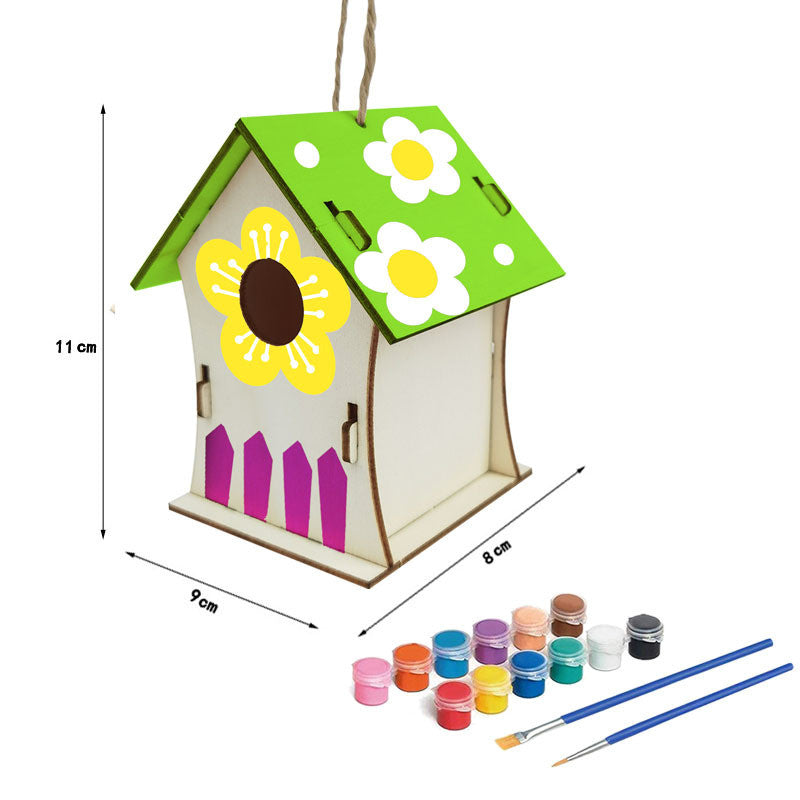 Hand Painted Wooden Bird House Indoor And Outdoor Pendant 🇨🇳