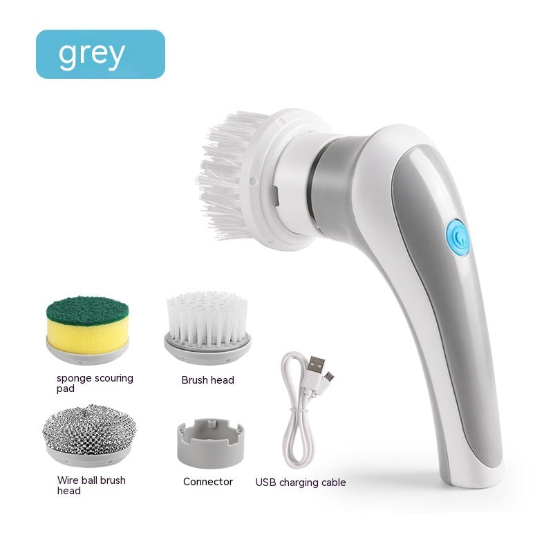 Electric Cleaning Brush 4 In 1 Spinning Scrubber Handheld Electric Cordless Cleaning Brush Portable 🇨🇳
